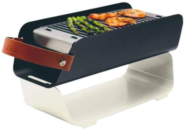 UNA Tragbarer Tischgrill Holzkohlegrill (Cremeweiß)